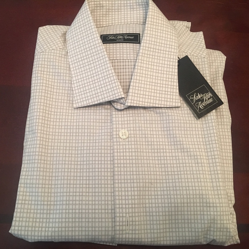 Gray Mens Dress Shirt, by Saks Fifth Avenue